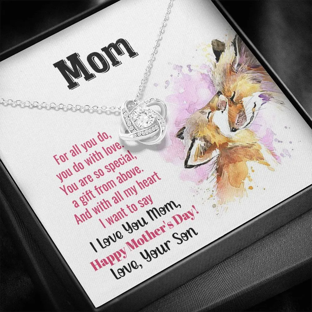 Mom You Are So Special Love Knot Necklace