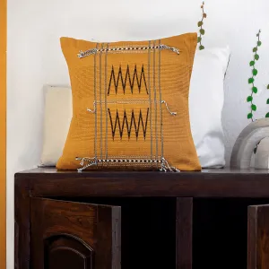 Mustard Coloured Handwoven Cushion Cover