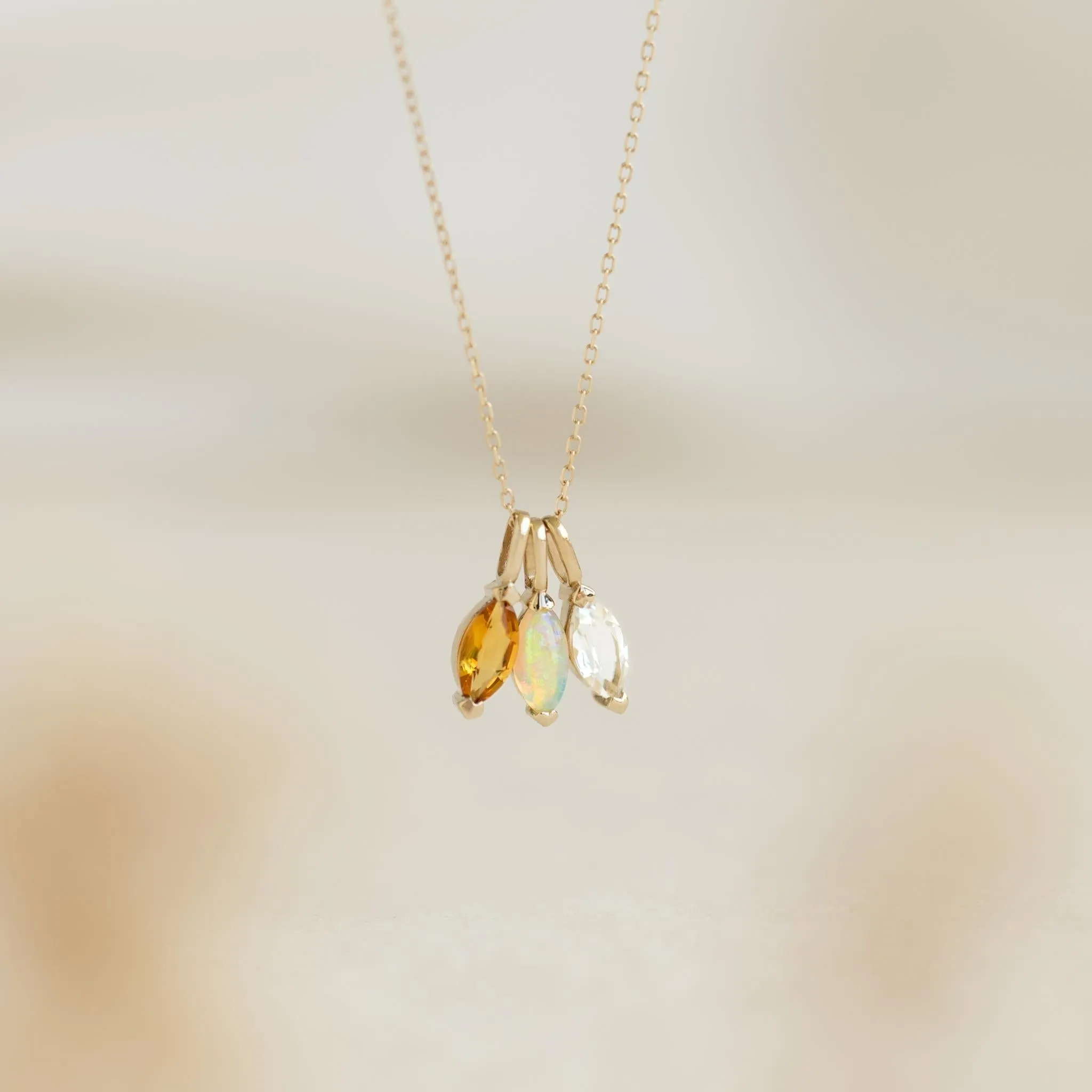 November Birthstone Pendant 14k Gold - Citrine