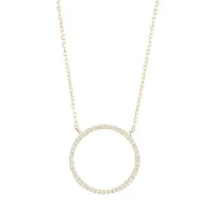 Open Circle Pavé CZ Necklace