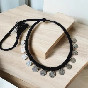 Oxidized Coin Thread Jewellery