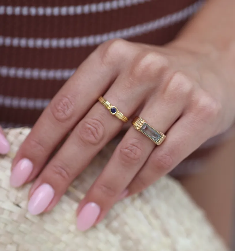 Phoebe Apatite Gold Ring