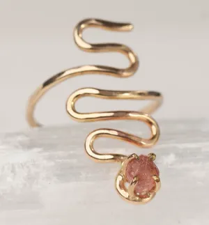 Raw Pink Spinel Nyoka Ring