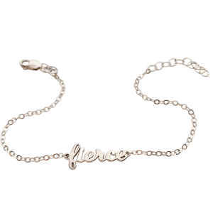 Script 'fierce' Nameplate Bracelet