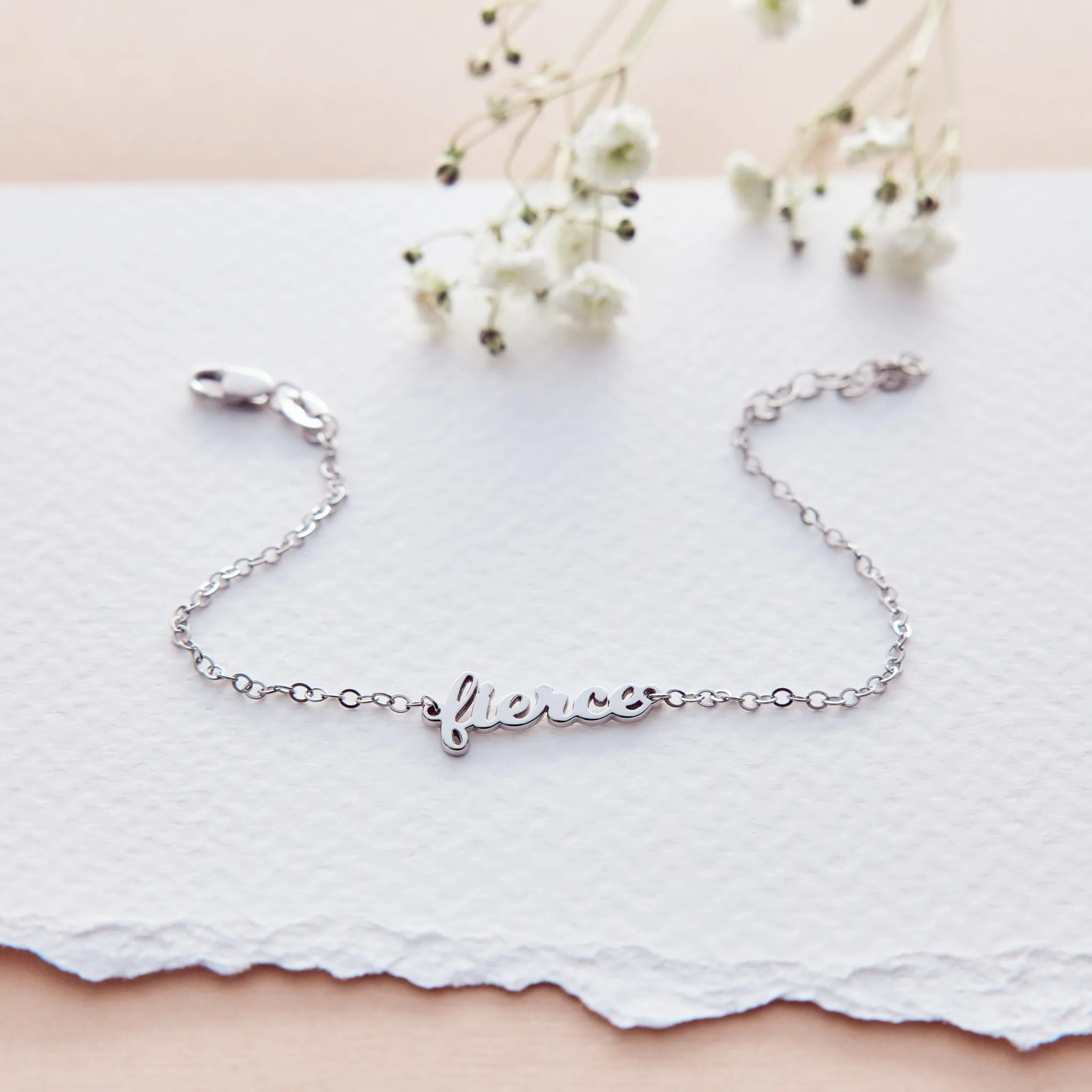 Script 'fierce' Nameplate Bracelet