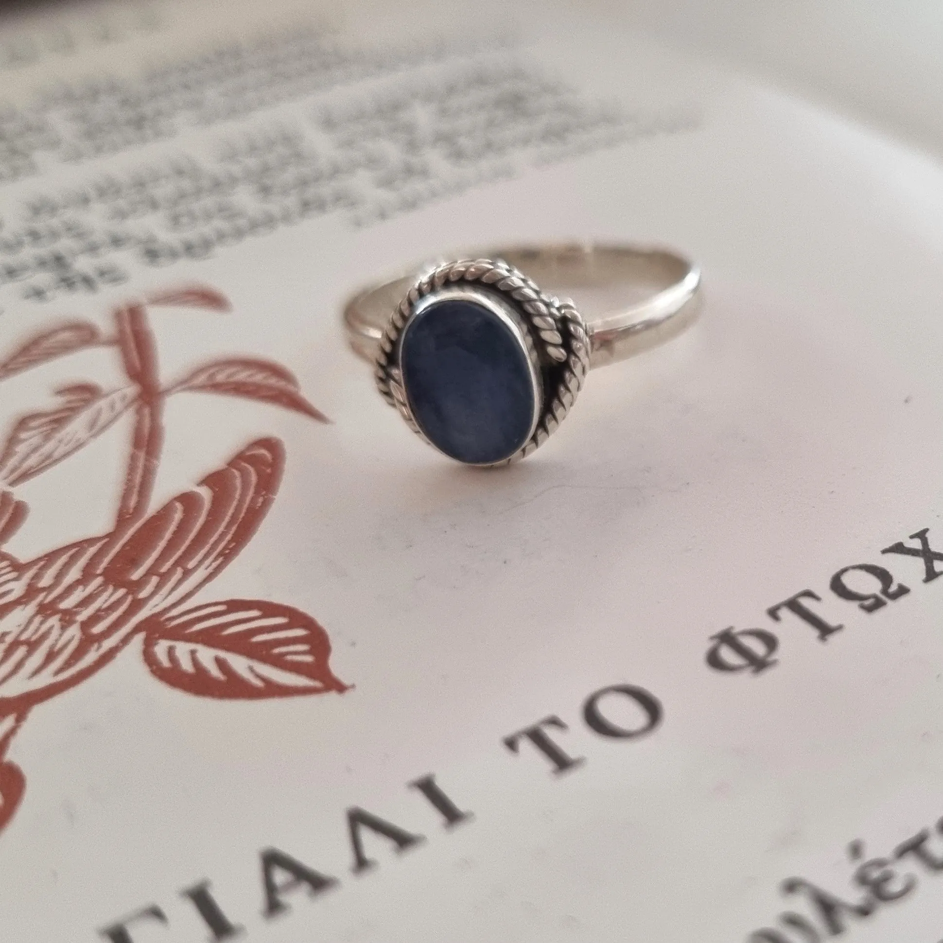 Silver ring - Blue agate