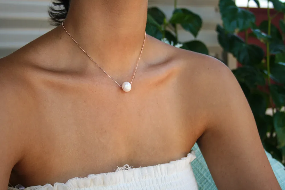 Sophie Pearl Necklace Rose Gold Vermeil