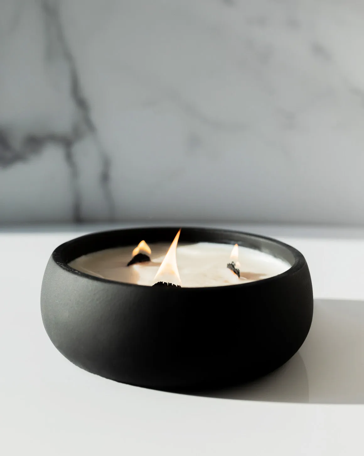 Take A Hike Coconut Soy Candle - Black Concrete Wooden Wick Vessel