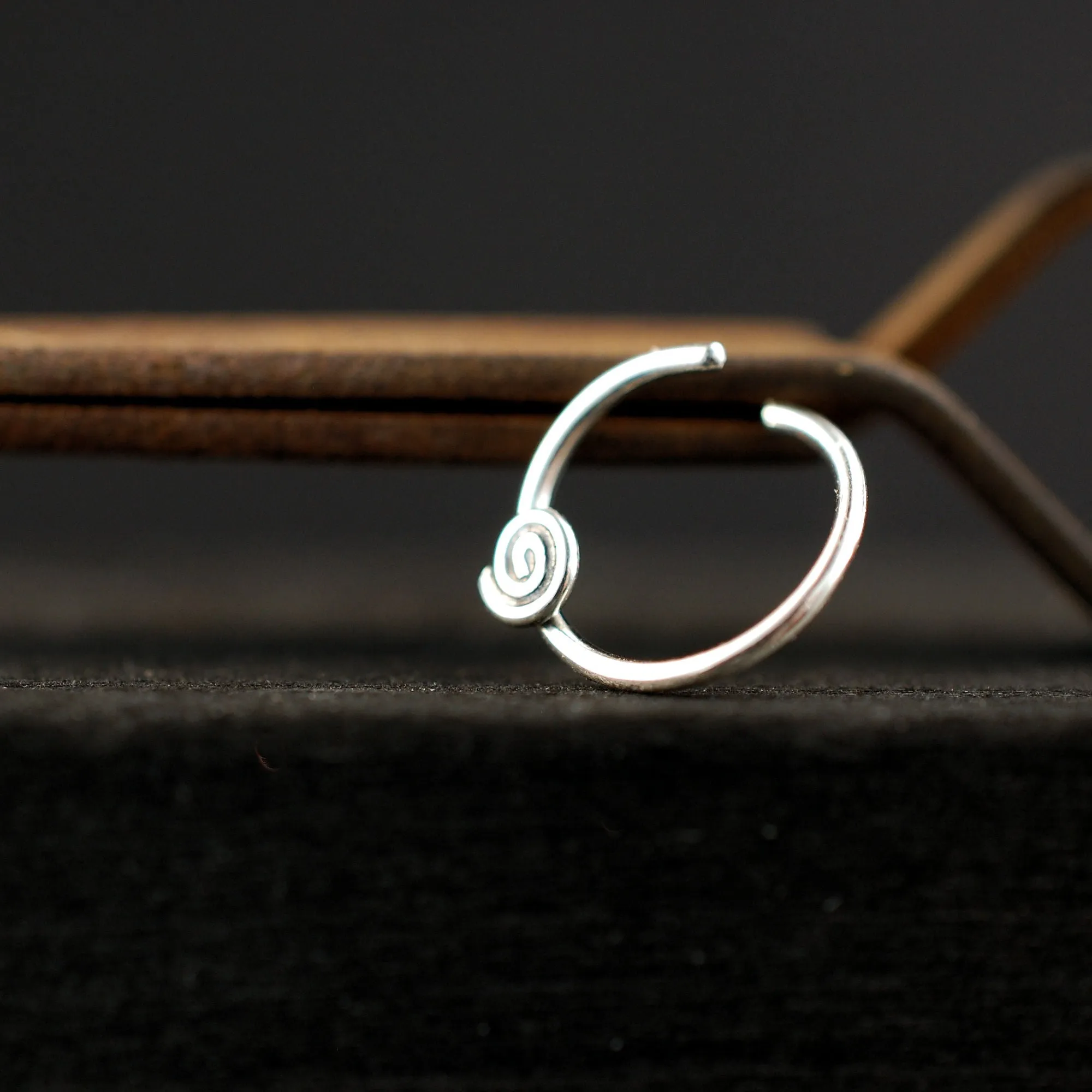 Tiny Spiral Silver Septum or Nose Ring