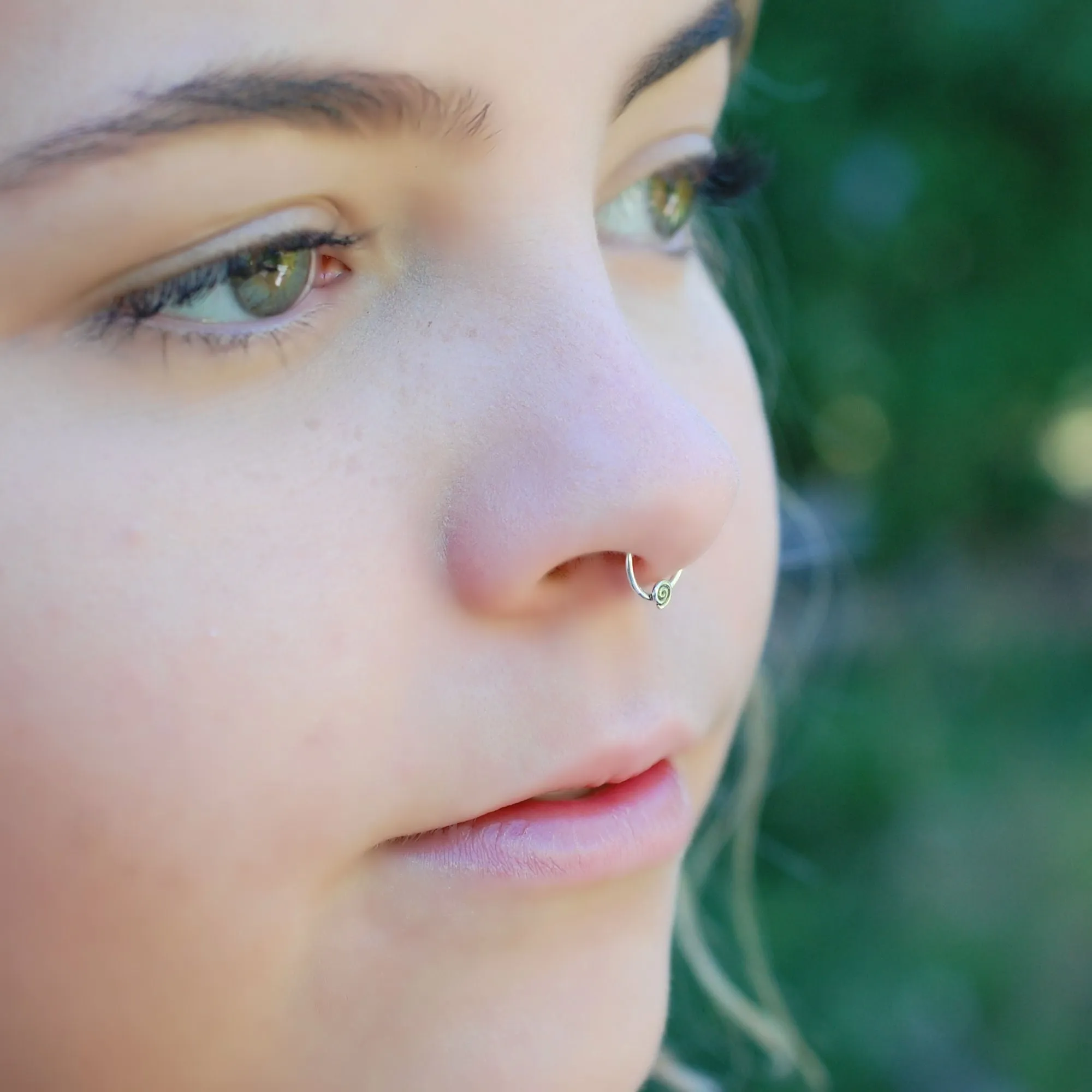 Tiny Spiral Silver Septum or Nose Ring