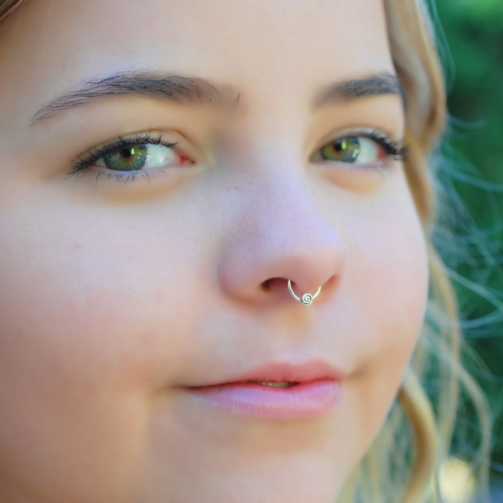 Tiny Spiral Silver Septum or Nose Ring