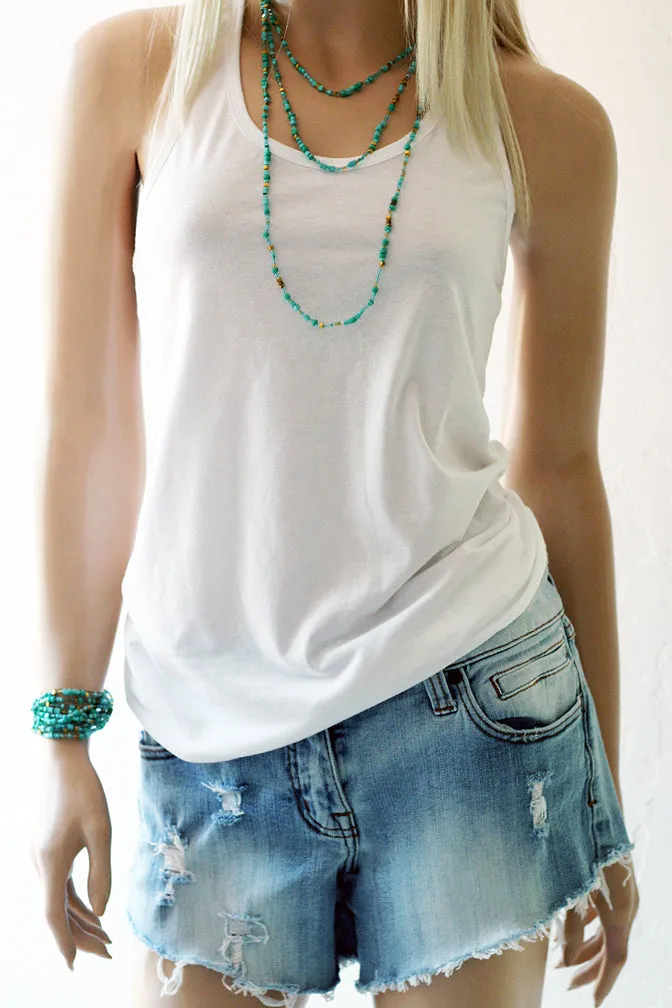 Turquoise color Beaded Necklace