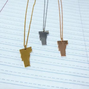 Vermont State Silhouette Necklace