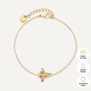 Vibes | Sparkling Bee Clasp Bracelet | 18K Gold-Plated